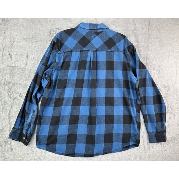 Magellan Long Sleeve Shirt Button Down Size XL Plaid Lotus Of 2 Blue & Gray - Picture 8 of 11